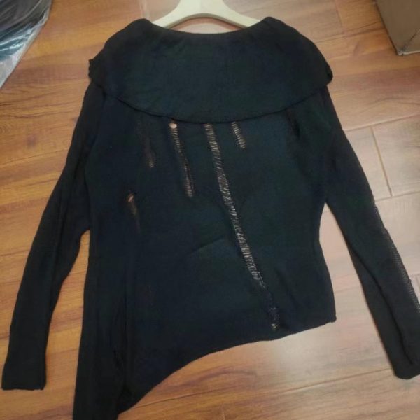 Minimalist distressed-style knit
