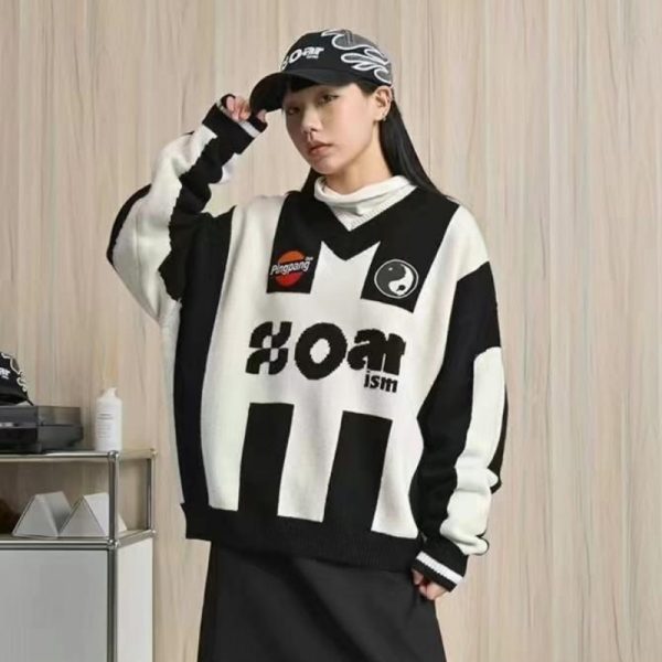 Oarism Casual intarsia knit sweater
